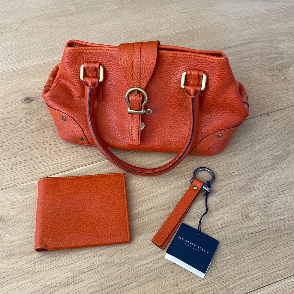 Burberry bag, wallet and keychain